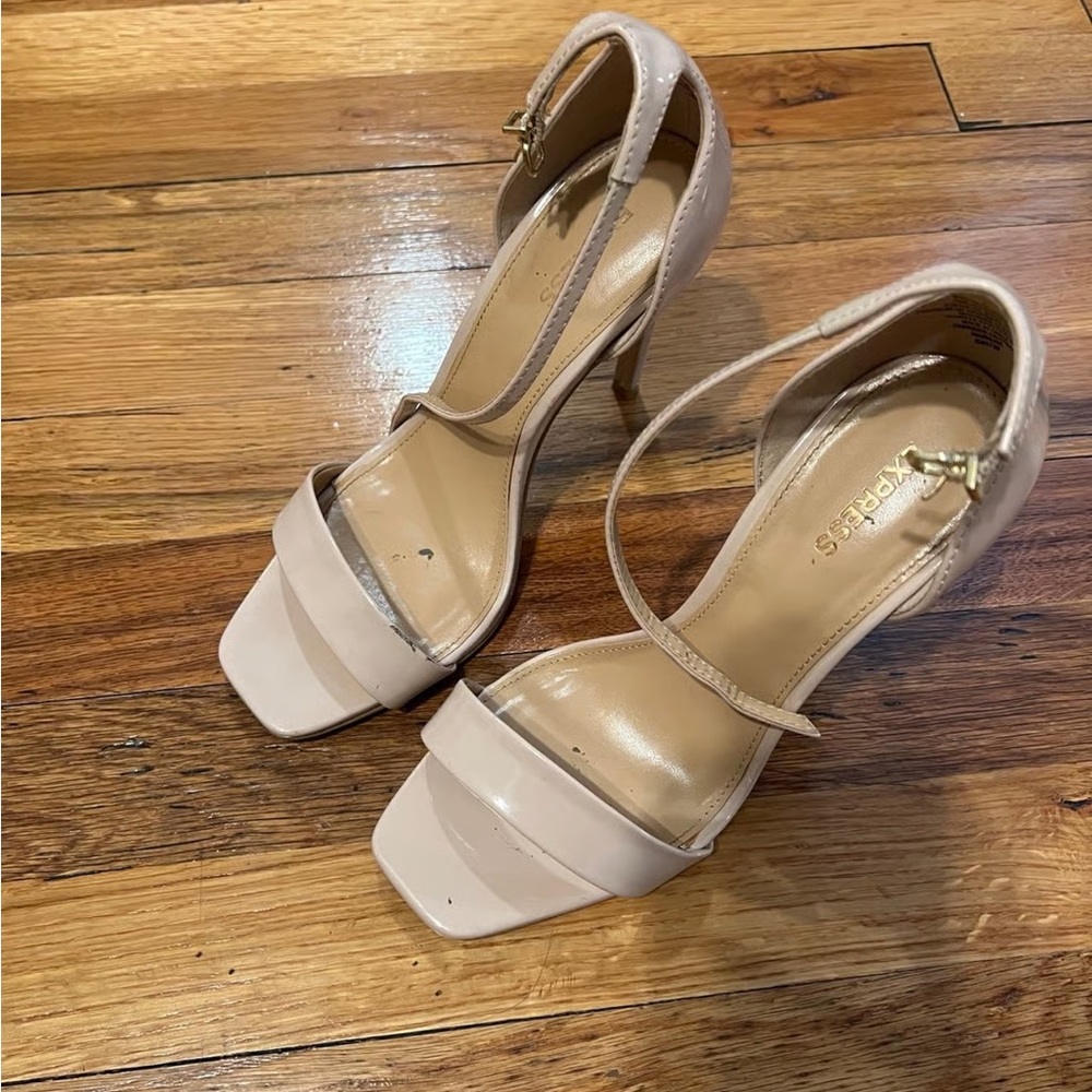 Express open toe Elegant Beige Strappy Heels